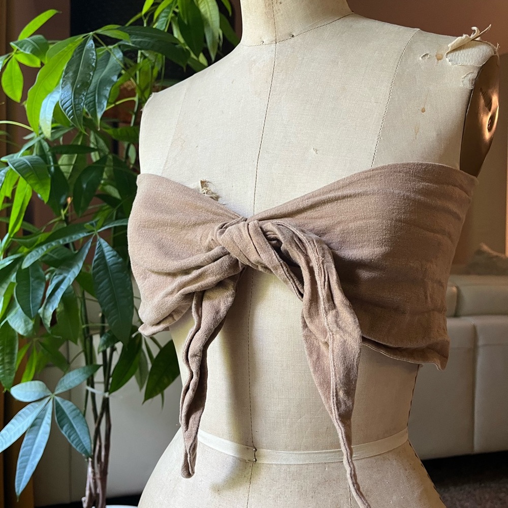 Express Tan Knotted Tube Top